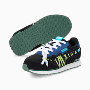 Future Rider Small World Kids' Sneakers, Puma Black-Lime Squeeze