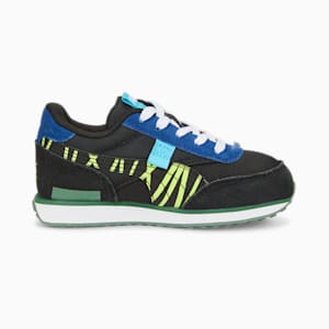Future Rider Small World Little Kids' Sneakers, Puma Black-Lime Squeeze