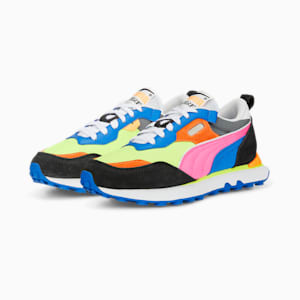 Rider FV Future Vintage Sneakers Youth, Lime Squeeze-Puma Black-Puma Royal