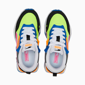 Souliers Rider Future classique, jeune enfant, Citron pressé-noir Puma-bleu roi Puma, très grand