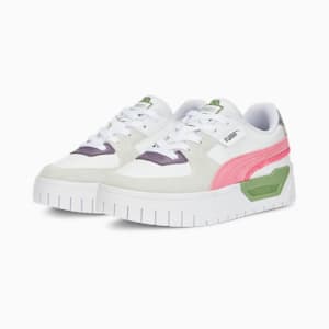 Zapatos deportivos Cali Dream Boho Gleam para jóvenes, Puma White-Fiery Coral-Dusty Green, extralarge