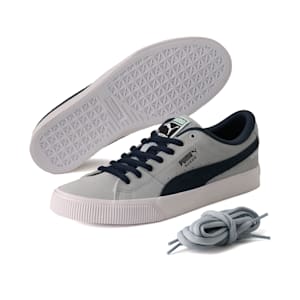 ユニセックス スケートボード スウェード ニトロ スニーカー, Platinum Gray-Parisian Night-Puma White