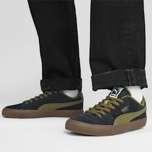 ユニセックス スウェード スケート ニトロ スニーカー, PUMA Black-Olive Drab, extralarge-JPN