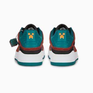 Zapatos deportivos PUMA x MINECRAFT Slipstream para niños grandes, Russet Brown-Teal Green