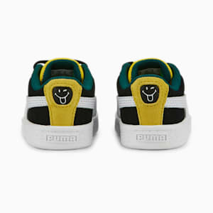 Zapatos deportivos PUMA x SMILEYWORLD de gamuza para bebé, Puma Black-Puma White-Vibrant Yellow