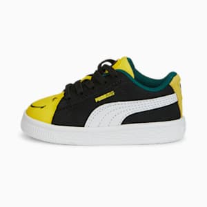 Zapatos deportivos PUMA x SMILEYWORLD de gamuza para bebé, Puma Black-Puma White-Vibrant Yellow