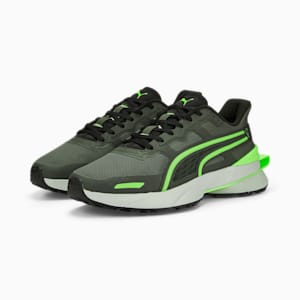 PWRFRAME OP-1 Cage Sneakers, Dark Shadow-Elektro Green