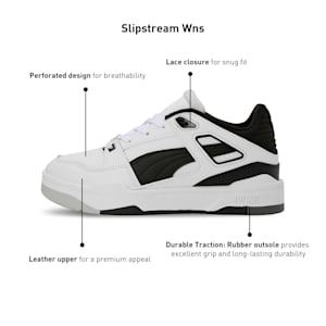 Slipstream Women's Sneakers, Puma White-Puma Black-Glacier Gray, extralarge-IND