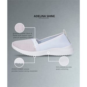 Adelina Shine Women's Ballerinas, Puma White-Puma Silver, extralarge-IND