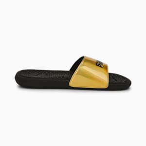 Cool Cat Distressed Women's Slides, Puma Team Gold-Puma Black, extralarge