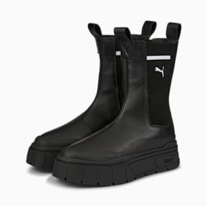 Mayze Stack Casual Chelsea Boot Women, Puma Black
