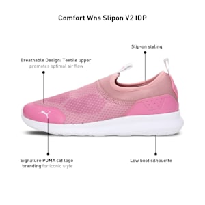 Comfort V2 Women's Slip-On Shoes, Foxglove-Puma White, extralarge-IND