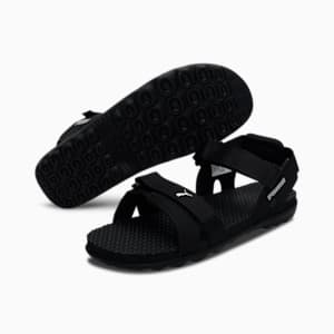 Smooth Men's Sandals, Puma Black-Silver-Puma White, extralarge-IND