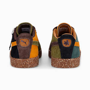 PUMA x PERKS AND MINI Suede VTG Sneakers, Dark Chocolate-Burnt Olive-Orange Brick-Balsam Green