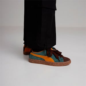 Zapatos deportivos PUMA x PERKS AND MINI Suede VTG, Dark Chocolate-Burnt Olive-Orange Brick-Balsam Green