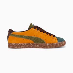 PUMA x PERKS AND MINI Suede VTG Sneakers, Dark Chocolate-Burnt Olive-Orange Brick-Balsam Green