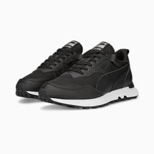 Rider FV Leather Unisex Sneakers, Puma Black-Puma White, extralarge-IND