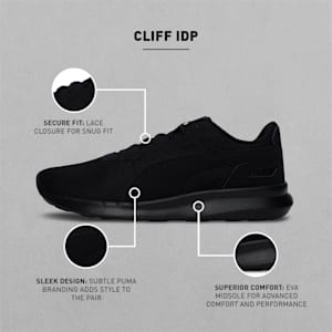 Cliff Unisex Sneakers, Puma Black-Puma Black, extralarge-IND
