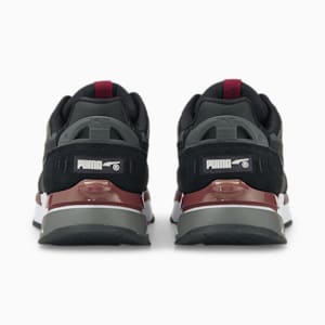 Mirage Sport Earth Tones Unisex Sneakers, PUMA Black-Strong Gray-Team Regal Red