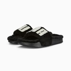 Leadcat 2.0 Fuzz Women's Slides, Puma Black-Puma White, extralarge