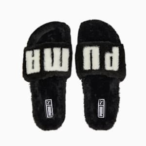 Leadcat 2.0 Fuzz Women's Slides, Puma Black-Puma White, extralarge