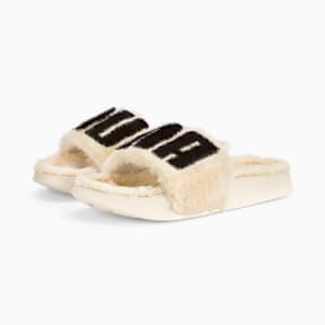 Leadcat 2.0 Fuzz Women's Slides, Eggnog-Puma Black, extralarge