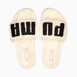 Leadcat 2.0 Fuzz Women's Slides, Eggnog-Puma Black, extralarge