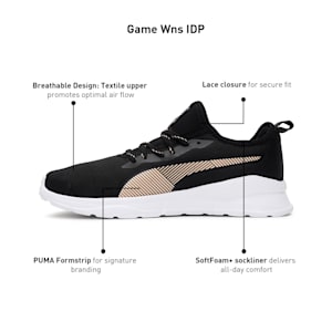 Game Women's Sneakers, Puma Black-Peach Parfait-Puma White, extralarge-IND