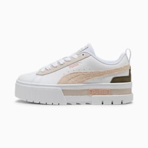 ウィメンズ メイズ ミックス スニーカー, PUMA White-Alpine Snow-Loden Green, extralarge-JPN