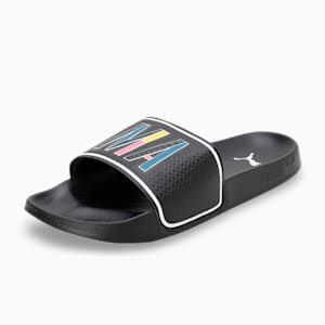 SWxP Leadcat 2.0 Unisex Slides, Puma Black-Puma White-Lake Blue-Sunset Pink