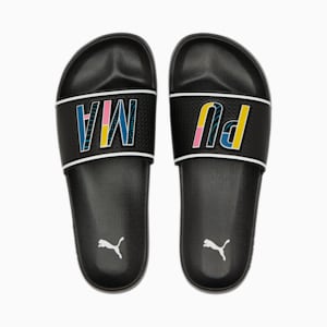 SWxP Leadcat 2.0 Unisex Slides, Puma Black-Puma White-Lake Blue-Sunset Pink