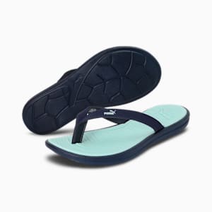 Daisy Women's Flip Flops, Mist Green-Peacoat, extralarge-IND