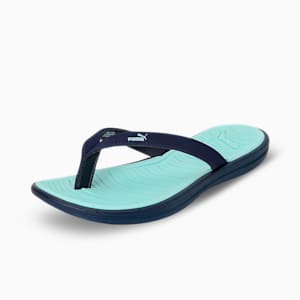 Daisy Women's Flip Flops, Mist Green-Peacoat, extralarge-IND