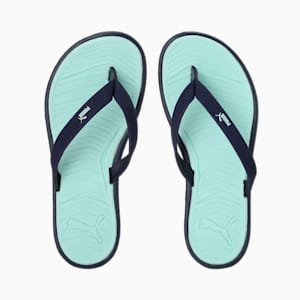 Daisy Women's Flip Flops, Mist Green-Peacoat, extralarge-IND