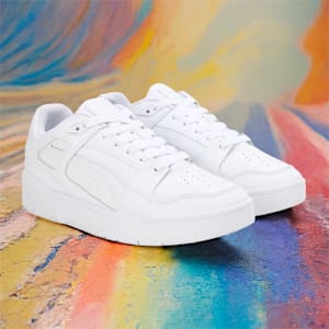 Slipstream Leather Unisex Sneakers, Puma White-Puma White, extralarge-IND