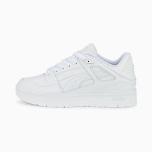 Slipstream Leather Unisex Sneakers, Puma White-Puma White, extralarge-IND