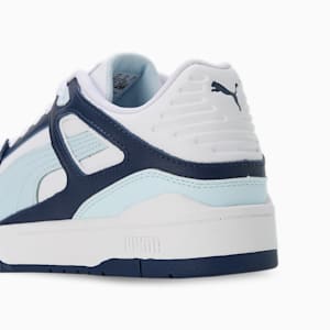 Slipstream Leather Unisex Sneakers, PUMA White-Icy Blue-Persian Blue, extralarge-IND