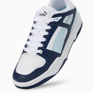 Slipstream Leather Unisex Sneakers, PUMA White-Icy Blue-Persian Blue, extralarge-IND