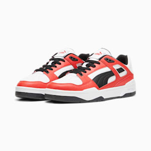 Slipstream Leather Unisex Sneakers, PUMA White-PUMA Black-PUMA Red, extralarge-IND