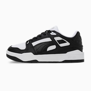 Slipstream Leather Unisex Sneakers, PUMA White-PUMA Black-PUMA Black, extralarge-IND