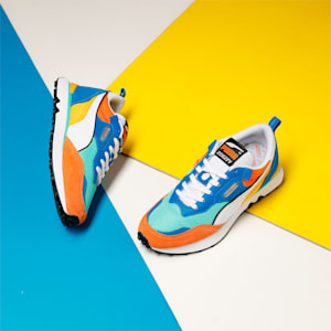 Rider Future Vintage Unisex Sneakers, Biscay Green-Vibrant Orange