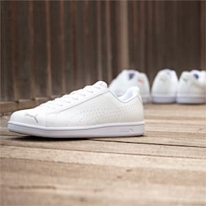 ユニセックス プーマ スマッシュキャット パーフ FS SL スニーカー, Puma White-Amazon Green, extralarge-JPN