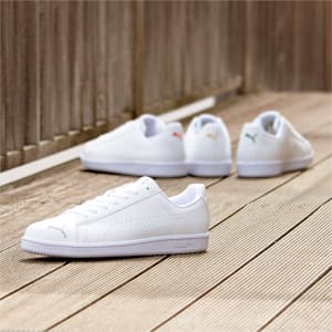 ユニセックス プーマ スマッシュキャット パーフ FS SL スニーカー, Puma White-Puma Team Gold, extralarge-JPN