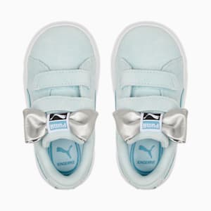 Zapatos Suede Classic Light Flex Bow V para bebé, Light Aqua-Puma White