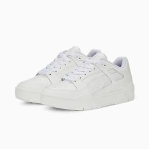 Zapatos deportivos de cuero Slipstream para jóvenes, Puma White-Puma White