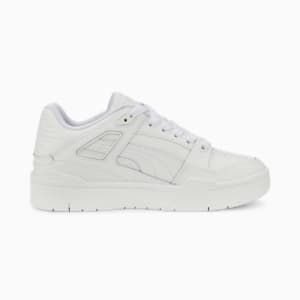 Tenis deportivos de cuero Slipstream para jóvenes, Puma White-Puma White, extralarge