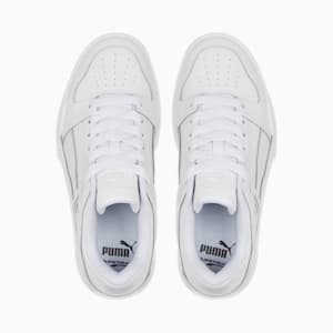 Tenis deportivos de cuero Slipstream para jóvenes, Puma White-Puma White, extralarge