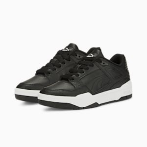 Zapatos deportivos de cuero Slipstream para jóvenes, Puma Black-Puma White