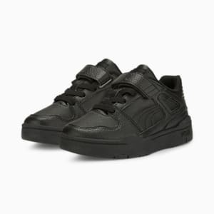 Zapatos deportivos de cuero con cierre alternativo Slipstream para niños, Puma Black-Puma Black
