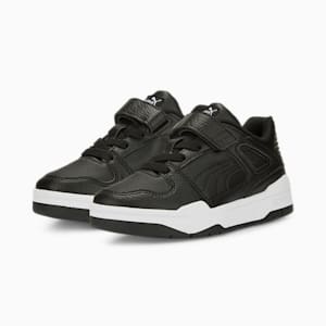 Zapatos deportivos de cuero con cierre alternativo Slipstream para niños, Puma Black-Puma White
